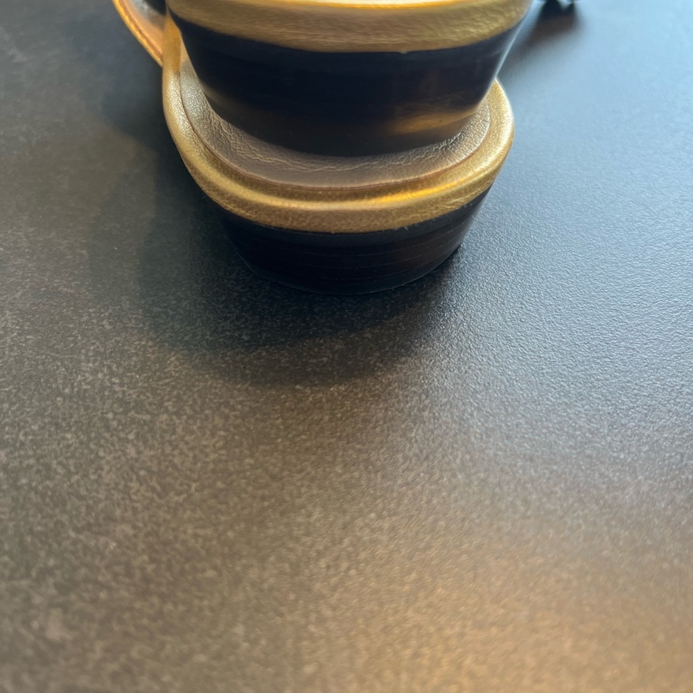 Talbots Gold Sandals Elegant Minimalist Design - Picture 4 of 5